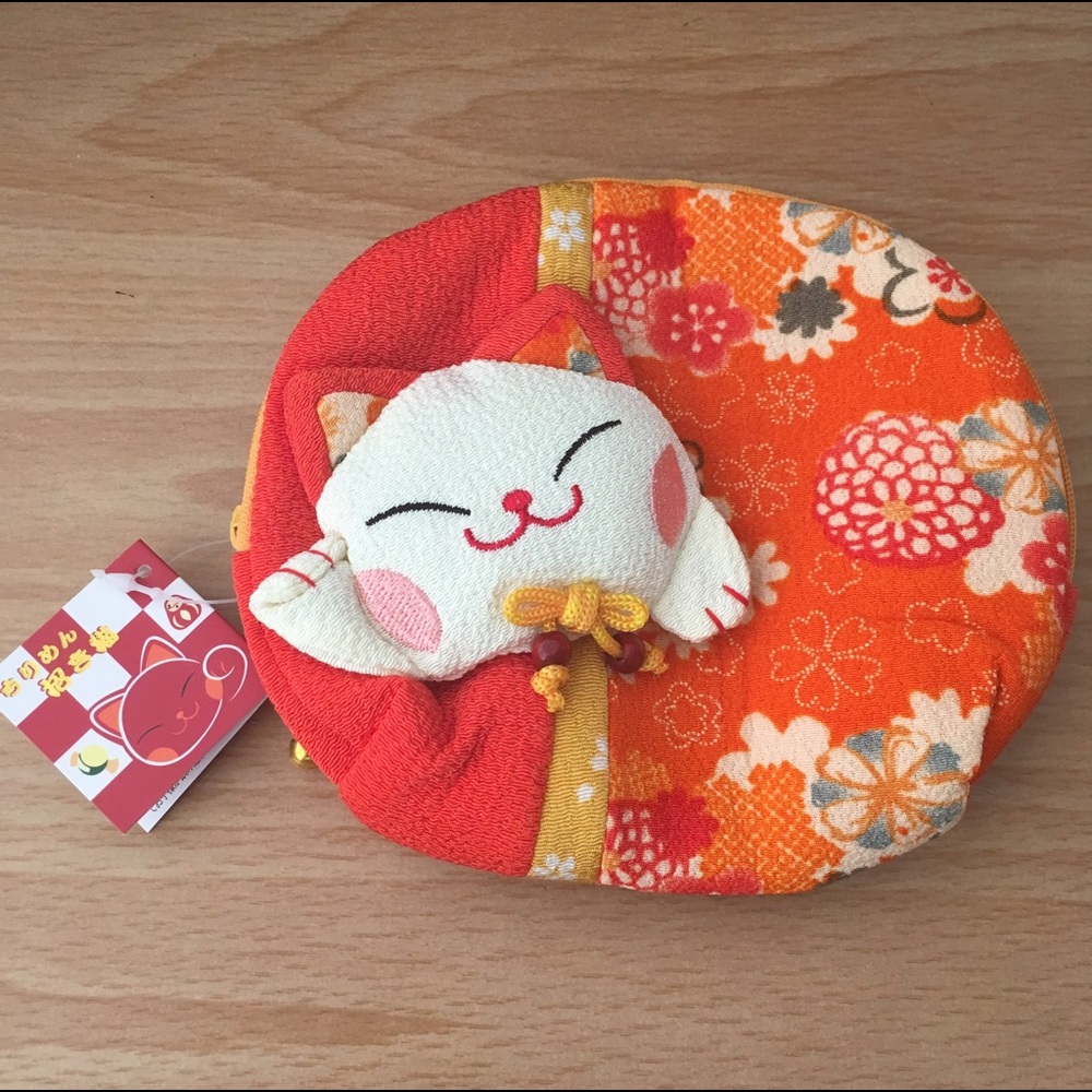 Orange Japanese Cat Pouch